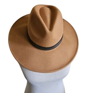 Elegant Brown Fedora Hat with Black Band